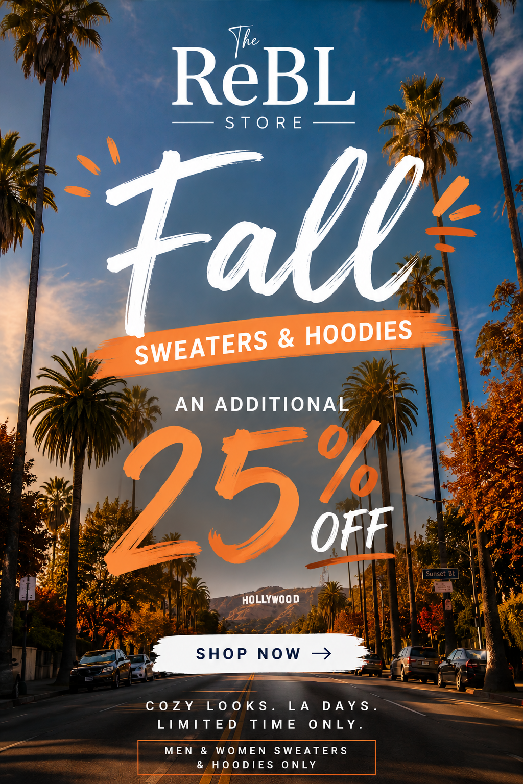 Fall sale — an additional 25% off men's and women's sweaters and hoodies