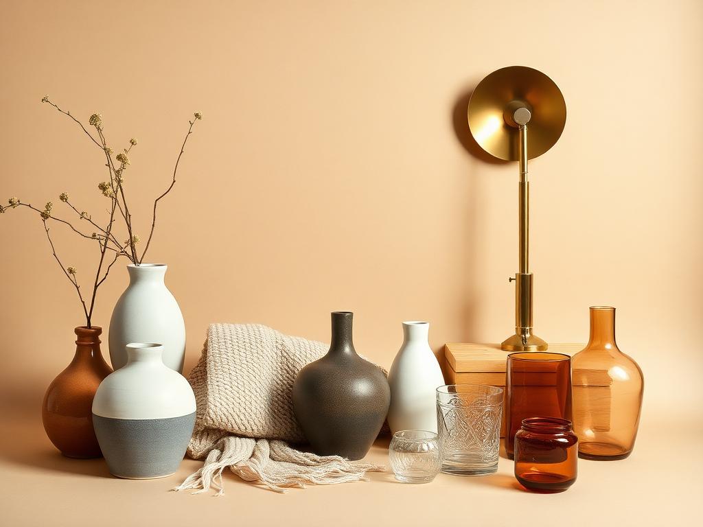 Vintage home goods flat lay